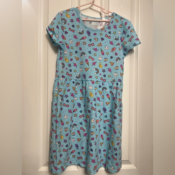 The Children's Place Blue Dress with Colorful Icons - Picture 1 of 5